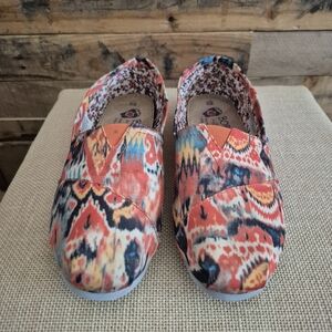 BOBS Skechers Ikat Memory Foam Slip On Shoes Womens Sz 10 Tribal Casual Comfort
